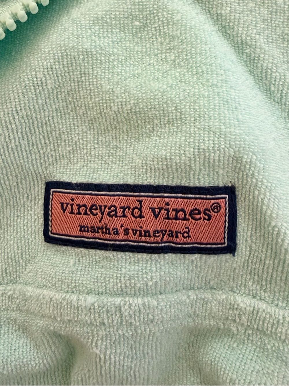 Vineyard Vines Women's Dreamcloth 1/4 Zip Shep Shirt Medium Mint Green - Picture 10 of 10